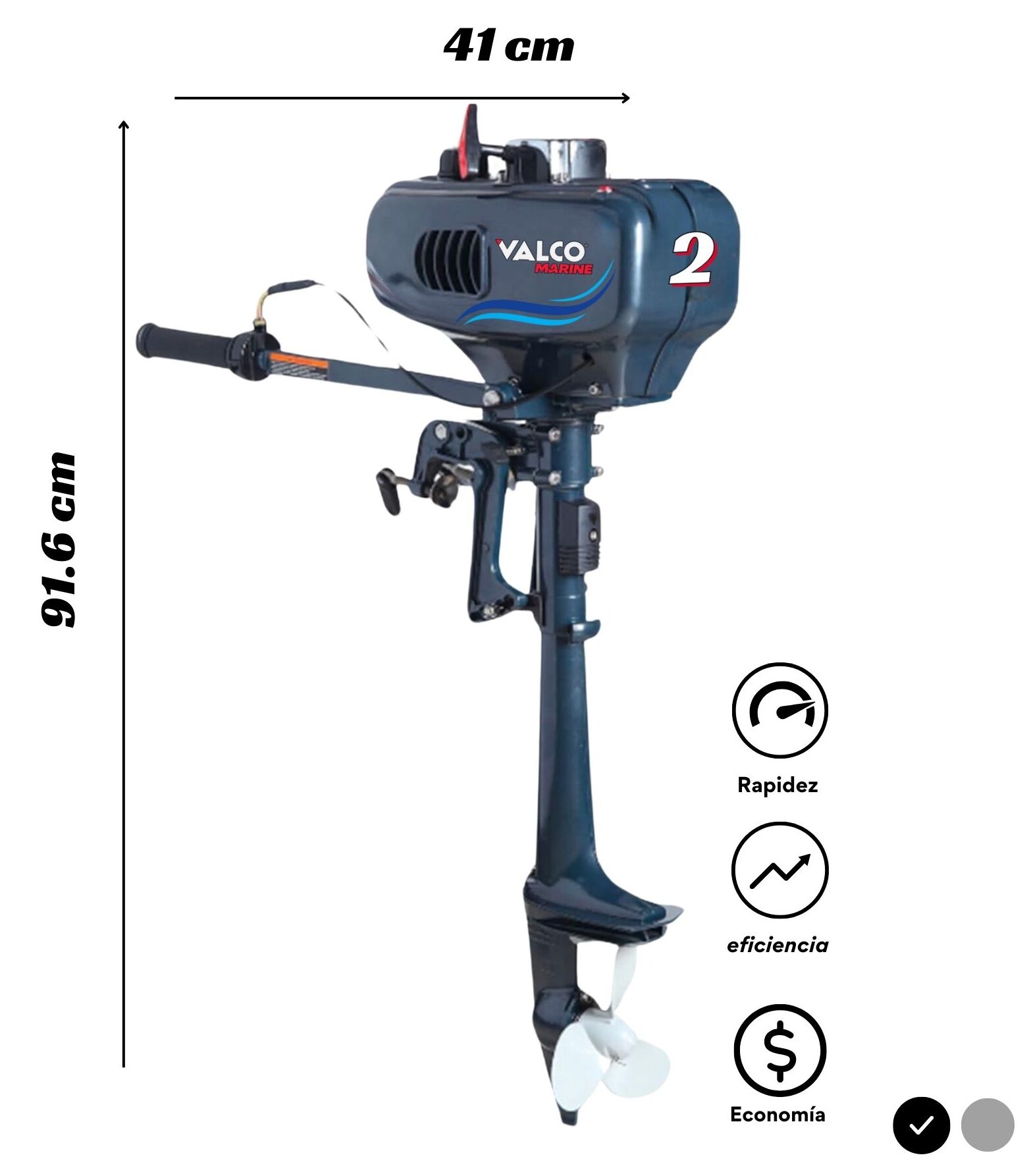 Motor Valco Marine Basico 2HP 2T A Gasolina - Imagen 2